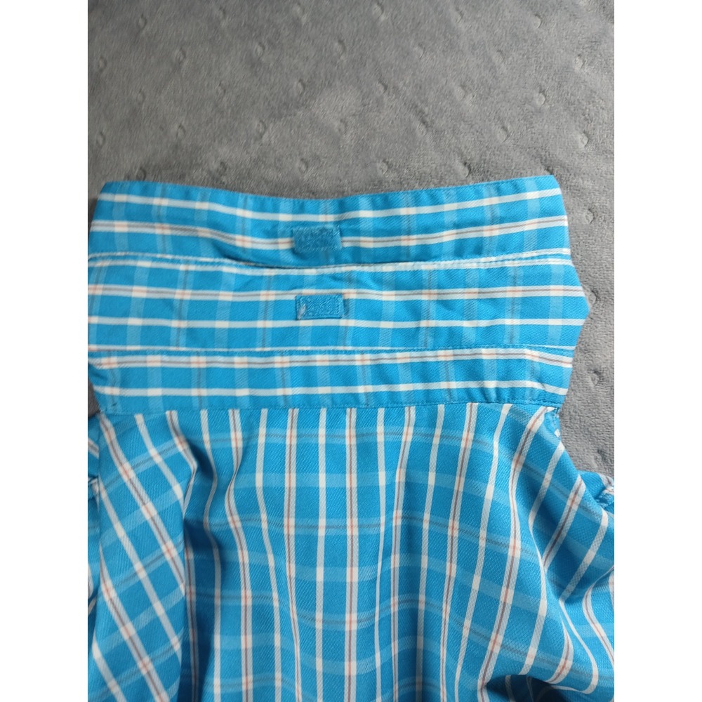 Habit Mens XL Fishing Shirt Blue Plaid Short Sleeve UPF 40+ Ventilated Mesh Back - Picture 7 of 9